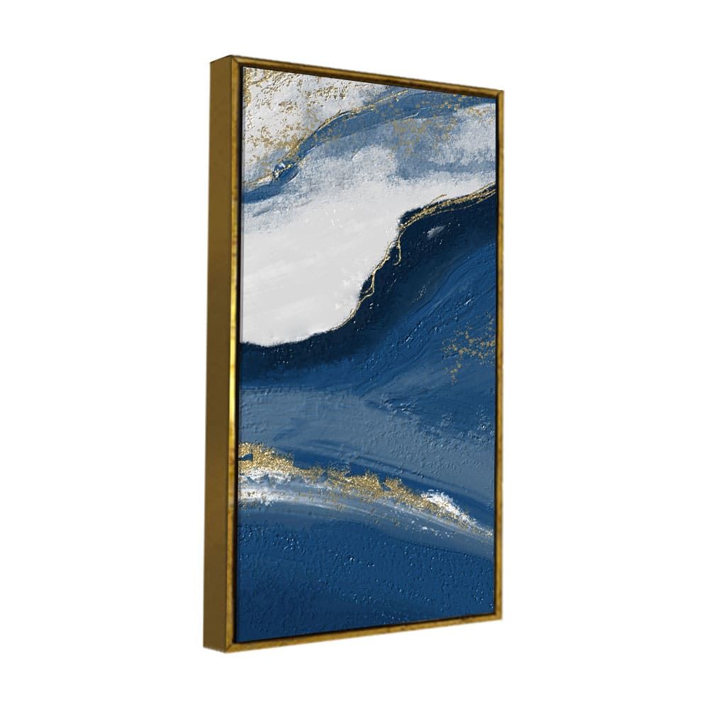 Abstract Seascape Golden Line art Canvas Wall Painting