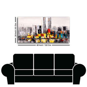 Abstract Wall Painting of A New York City Skyline