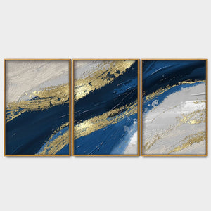 Abstract Wave Acrylic Premium Floating Canvas Wall Painting Set of Three