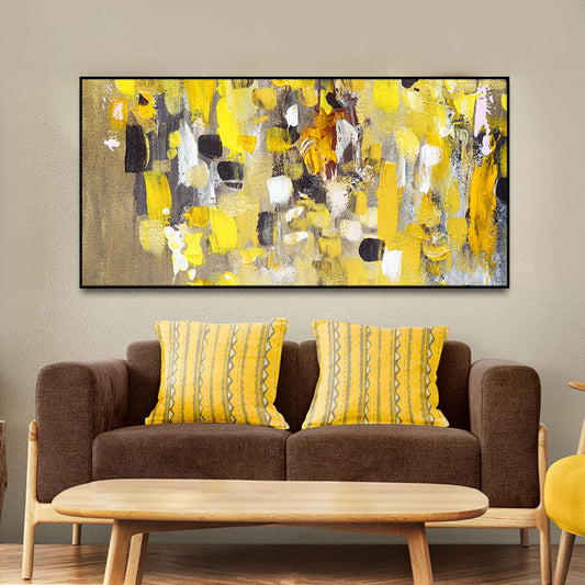 Abstract Yellow Wall Art Premium Canvas Wall Painting