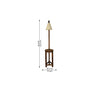 Accent Wooden Floor Lamp with Beige Fabric Lampshade