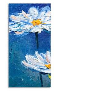 Acrylic Painting of White Flower Premium Canvas Wall Painting