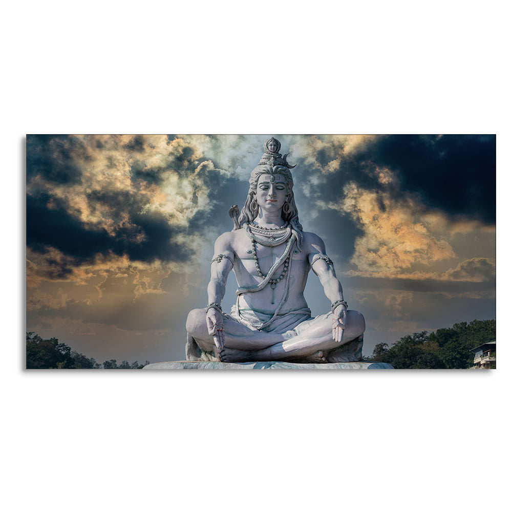 Adiyogi Shiva Meditating Canvas Wall Painting