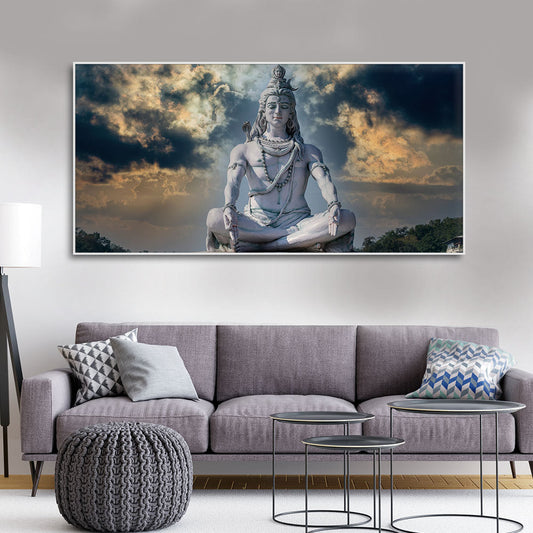 Adiyogi Shiva Meditating Canvas Wall Painting