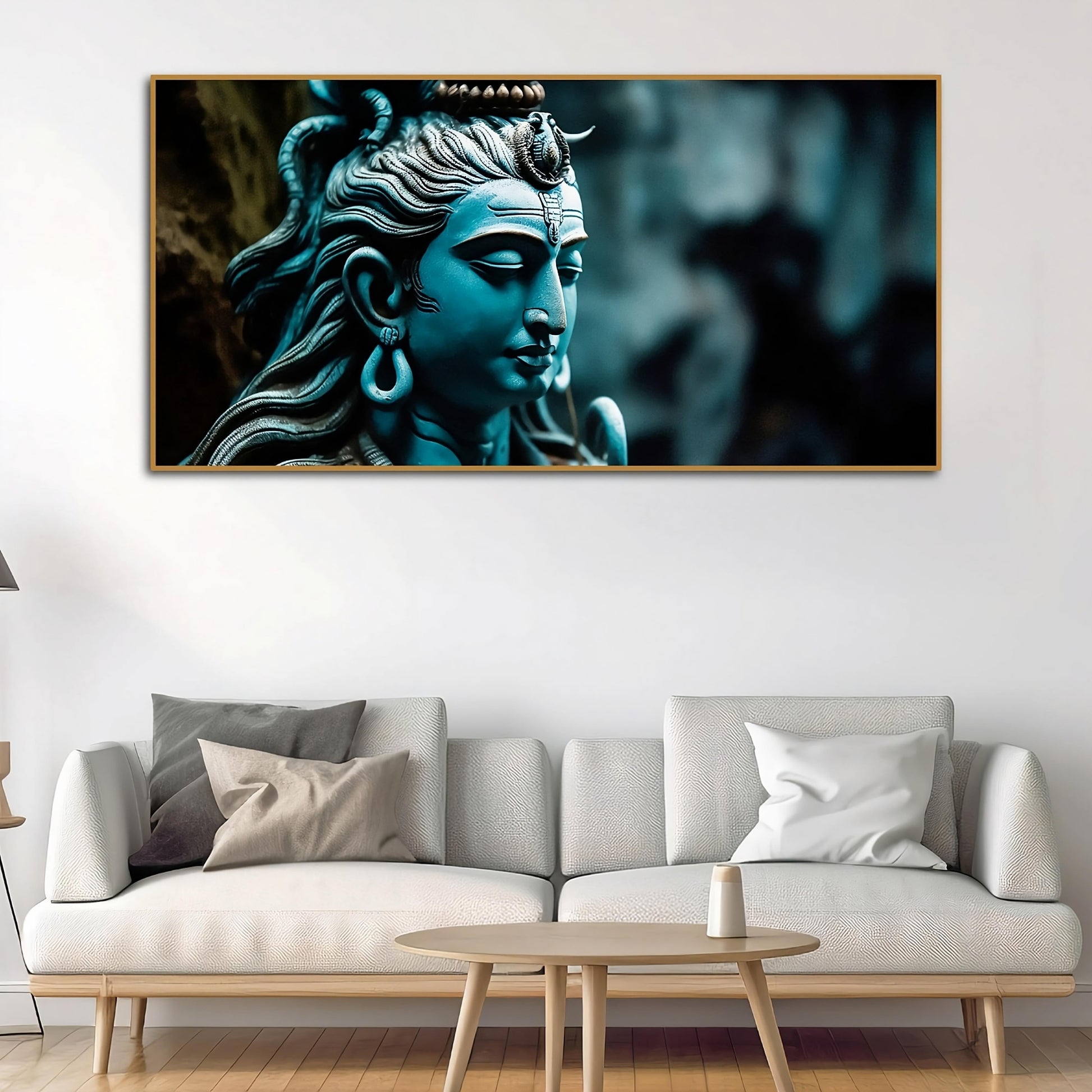 Adiyogi Shiva Statue Premium Canvas Wall Painting