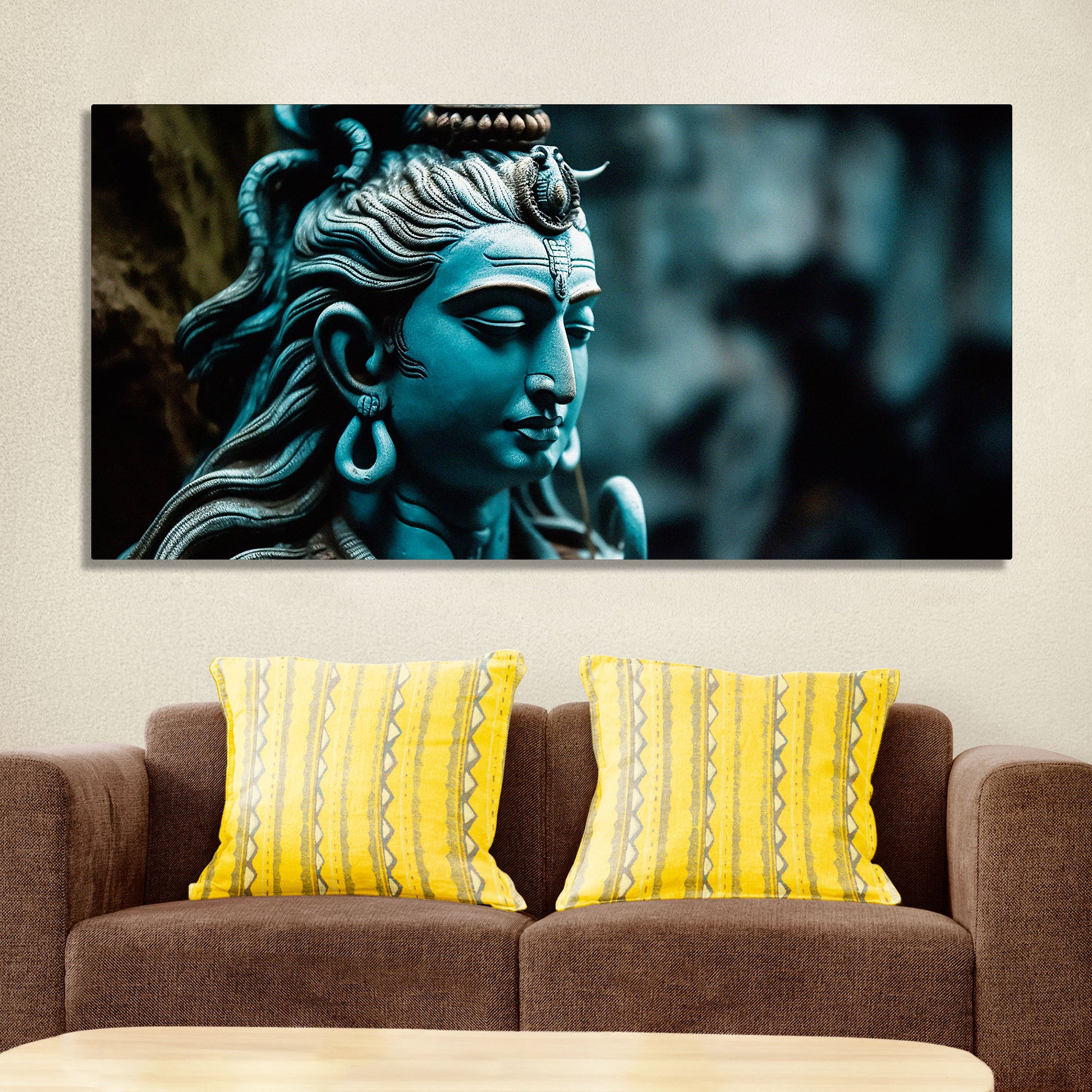 Adiyogi Shiva Statue Premium Canvas Wall Painting