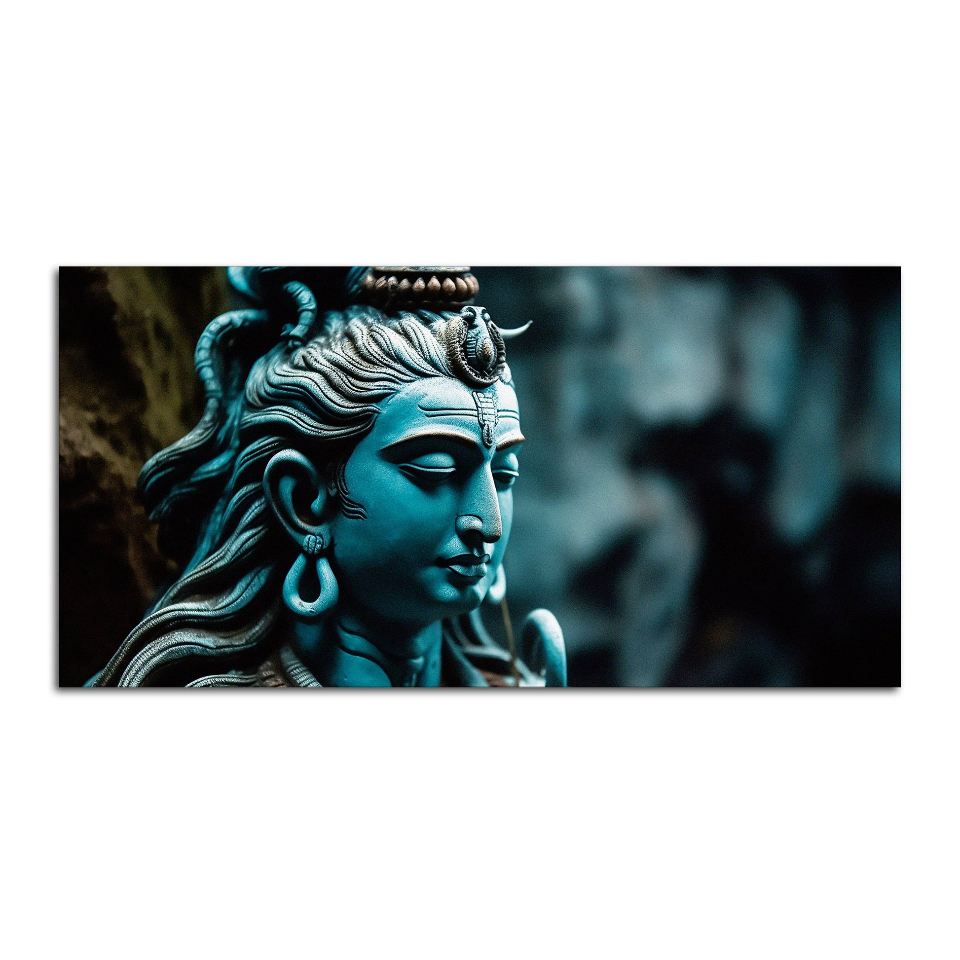 Adiyogi Shiva Statue Premium Canvas Wall Painting