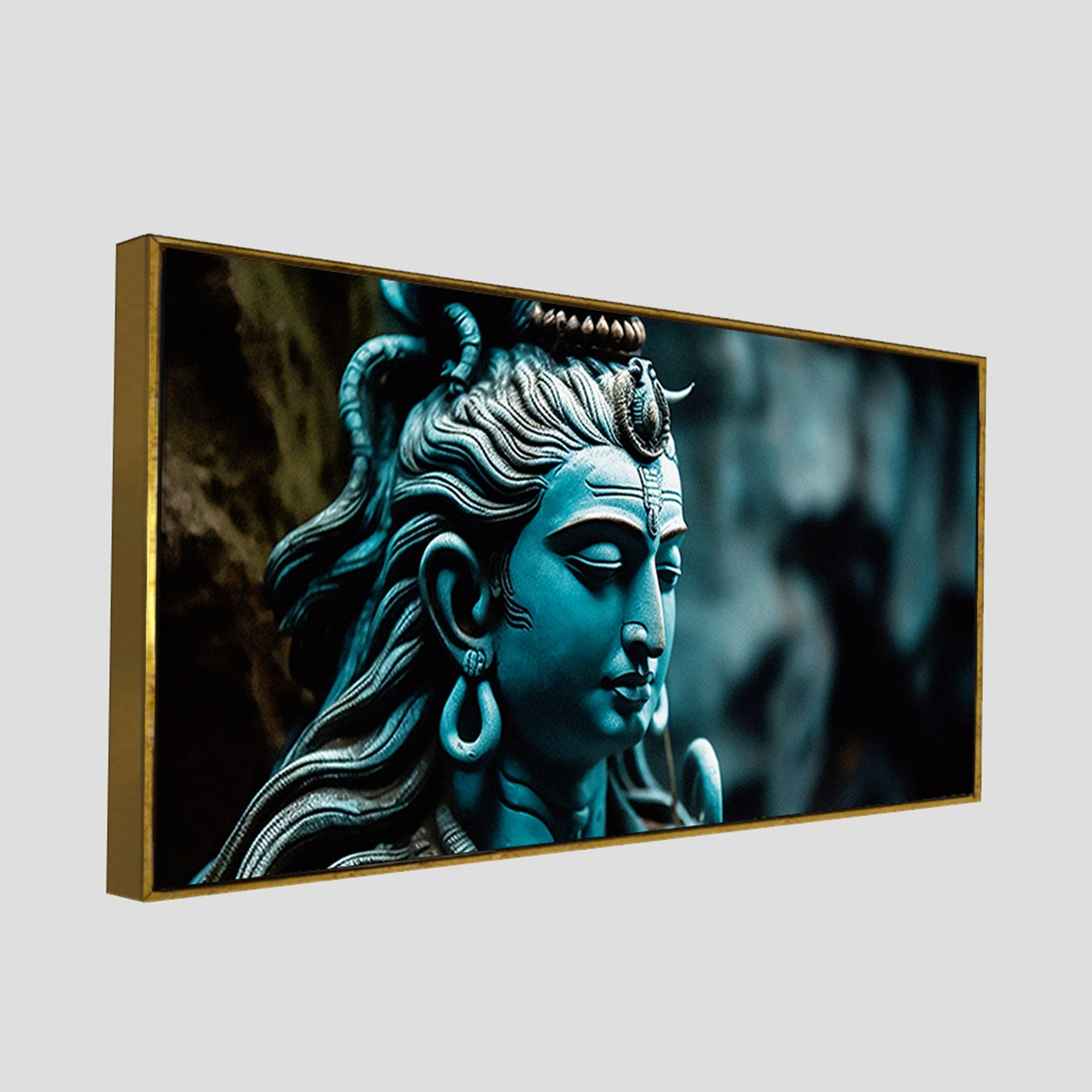 Adiyogi Shiva Statue Premium Canvas Wall Painting