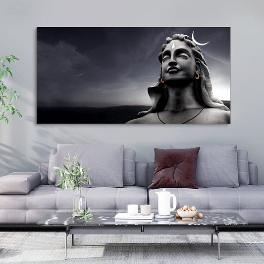 Adiyogi Shiva with Moon on the Head Wall Painting