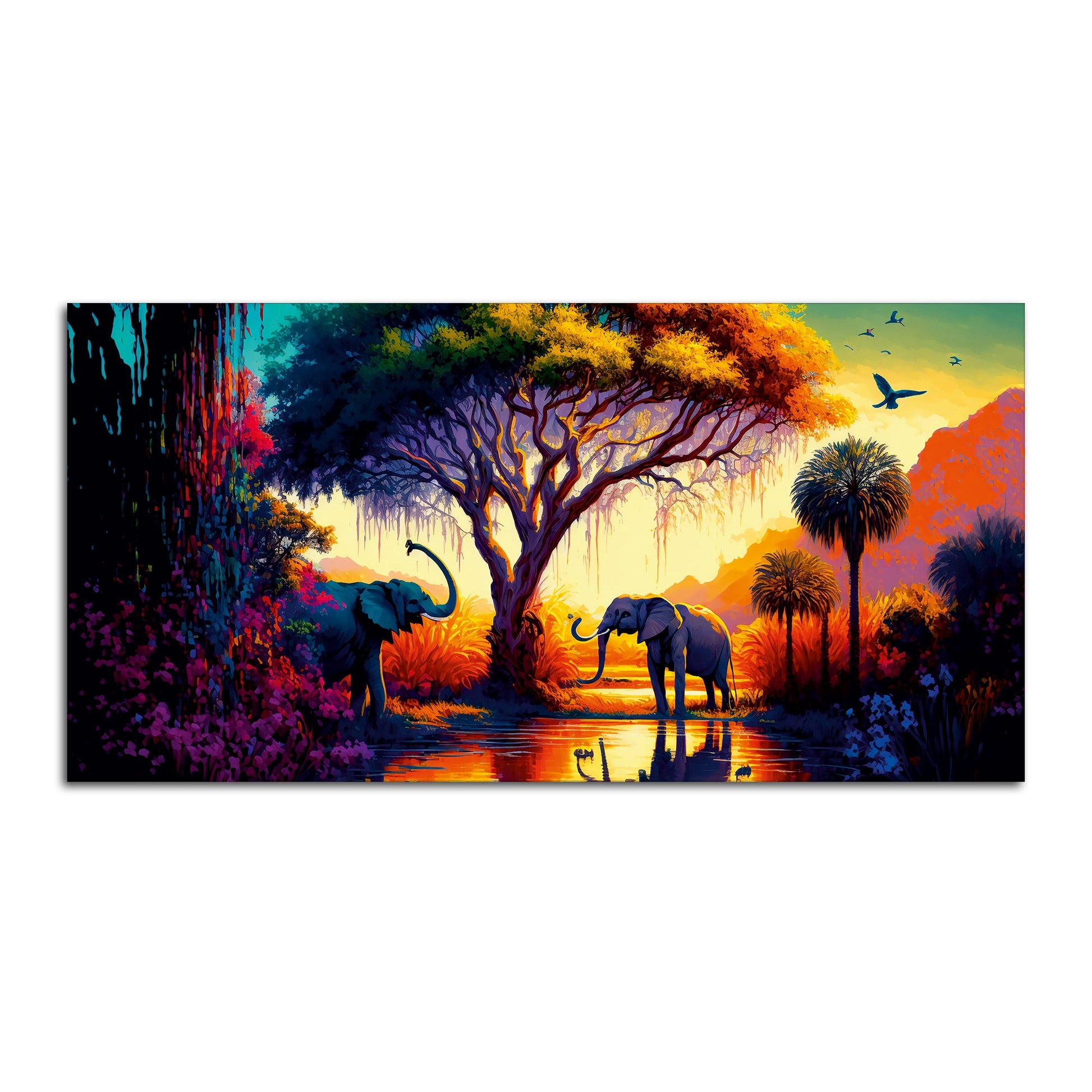 African Tropical Jungle View Canvas Wall Painting