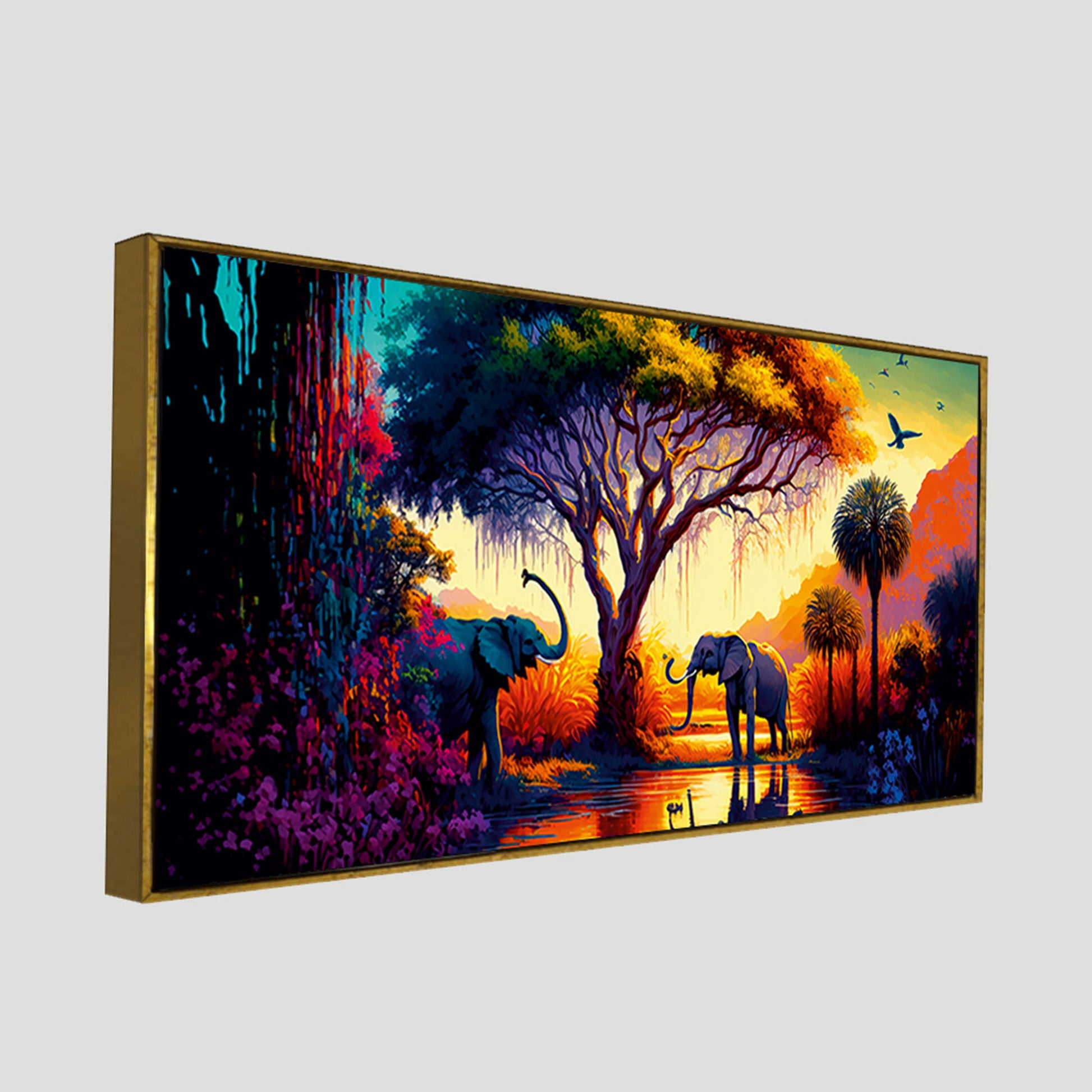 African Tropical Jungle View Canvas Wall Painting