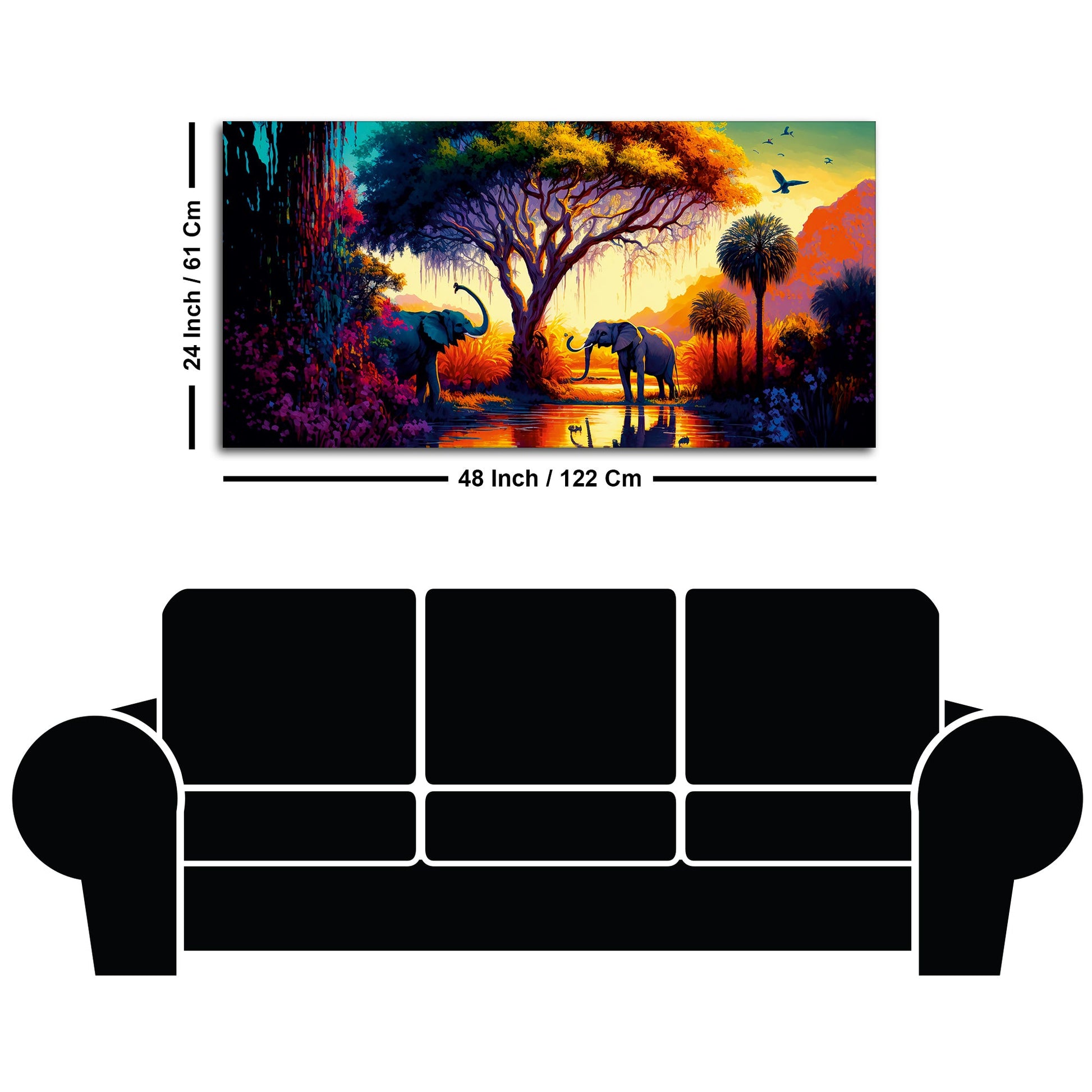 African Tropical Jungle View Canvas Wall Painting