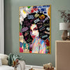 Afro Graffiti Queen Cotton Canvas Wall Painting