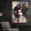 Afro Graffiti Queen Cotton Canvas Wall Painting