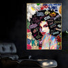 Afro Graffiti Queen Cotton Canvas Wall Painting
