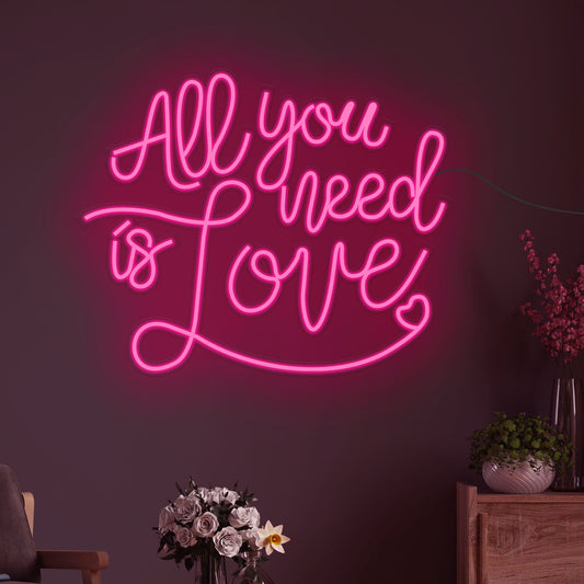 All You is Need Love Text Neon Sign LED Light