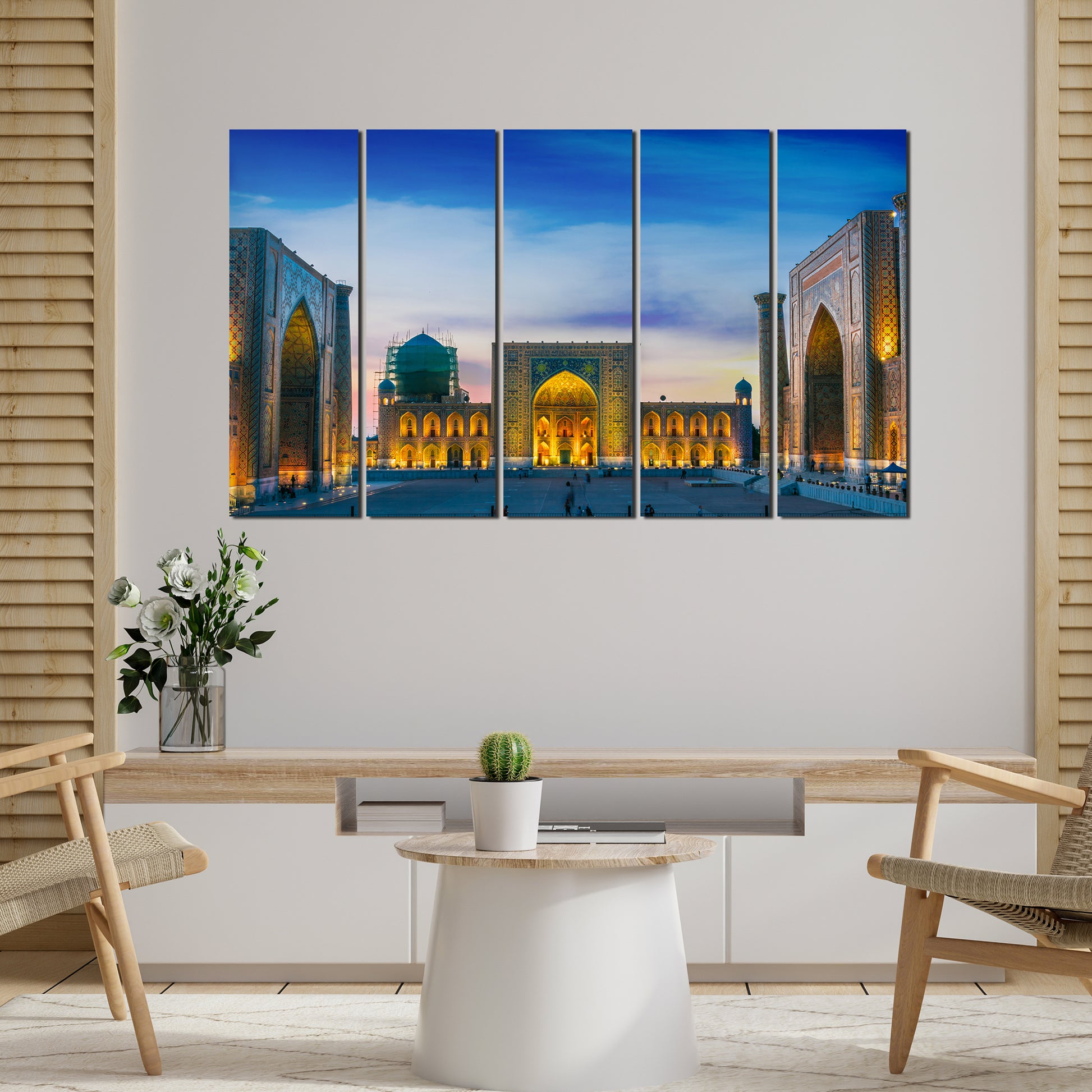 Canvas Islamic Wall Painting of Ancient City Samarkand Set of 5