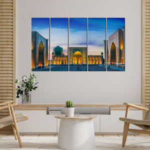 Canvas Islamic Wall Painting of Ancient City Samarkand Set of 5