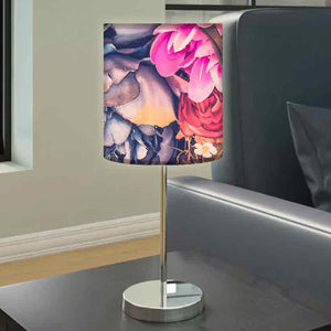 Artistic Art Printed Modern Stainless Steel Metal Finish Table Lamp