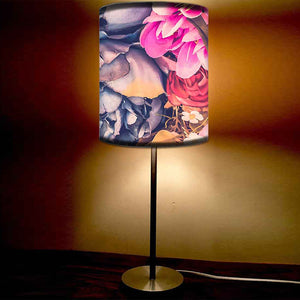 Artistic Art Printed Modern Stainless Steel Metal Finish Table Lamp