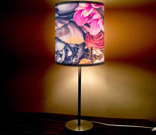 Artistic Art Printed Modern Stainless Steel Metal Finish Table Lamp