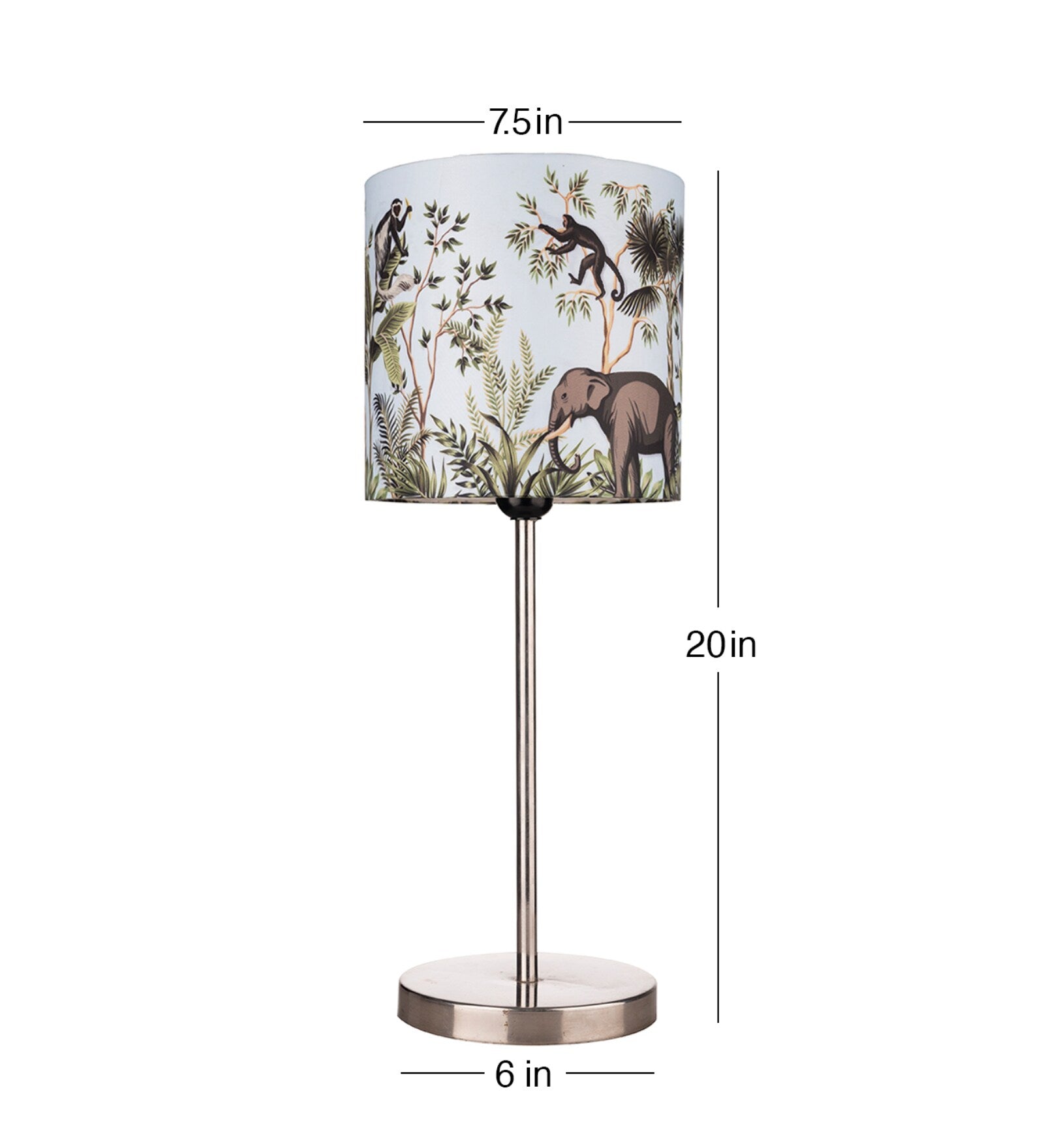 Artistic Jungle Shade Table Lamp with Silver Finish Base