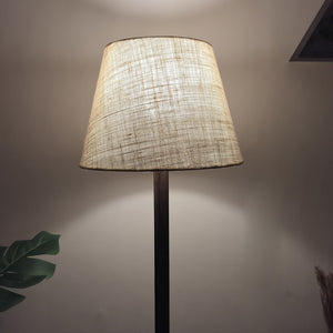 Artistic Wooden Floor Lamp with Premium Beige Fabric Lampshade