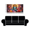 Auspicious Ganpati Floral Premium Canvas Wall Painting