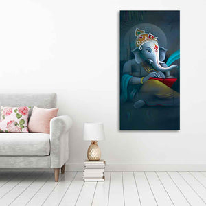 Auspicious God Ganesha Canvas Wall Painting