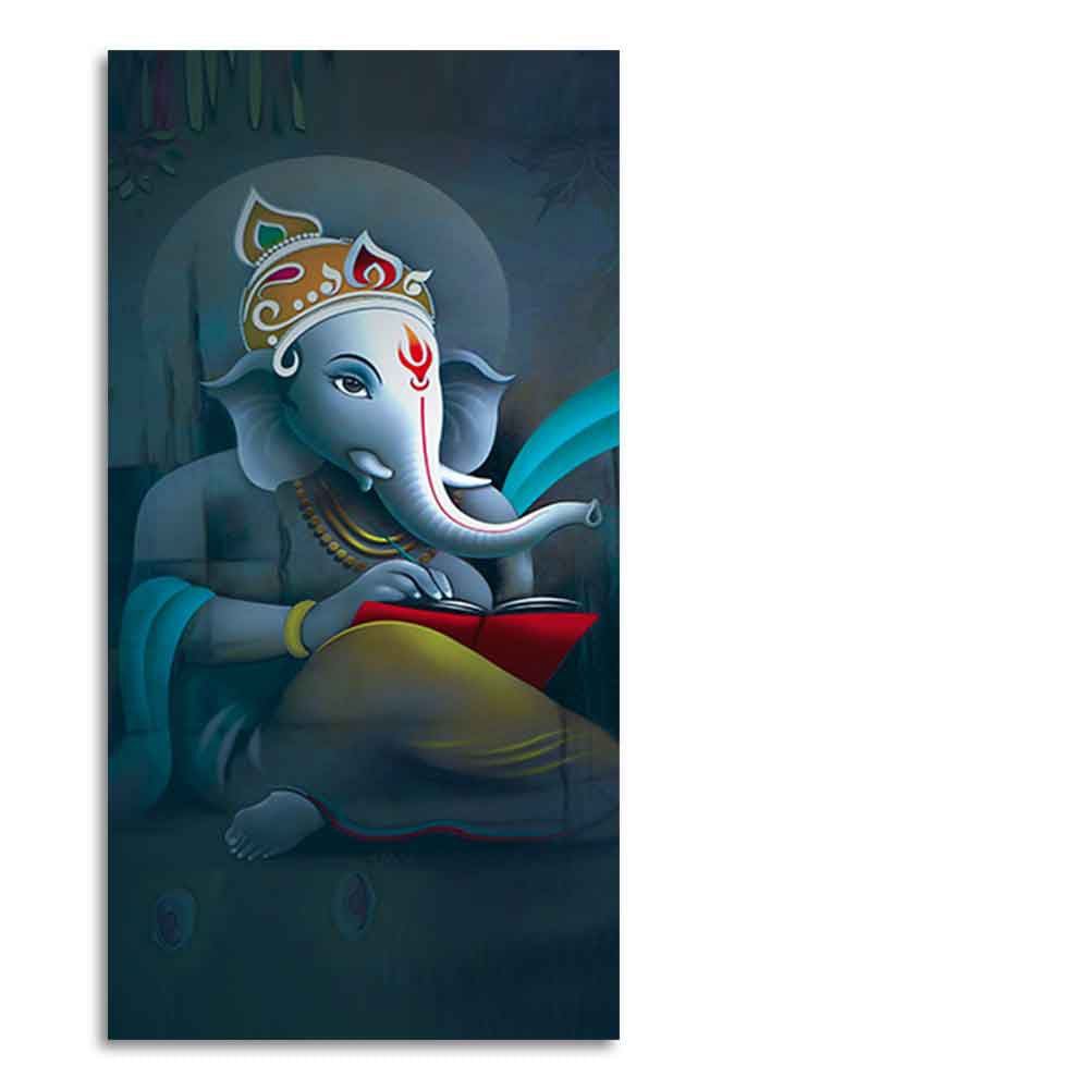 Auspicious God Ganesha Canvas Wall Painting