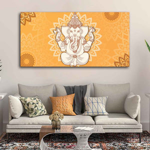 Auspicious Lord Ganesh Canvas Wall Painting