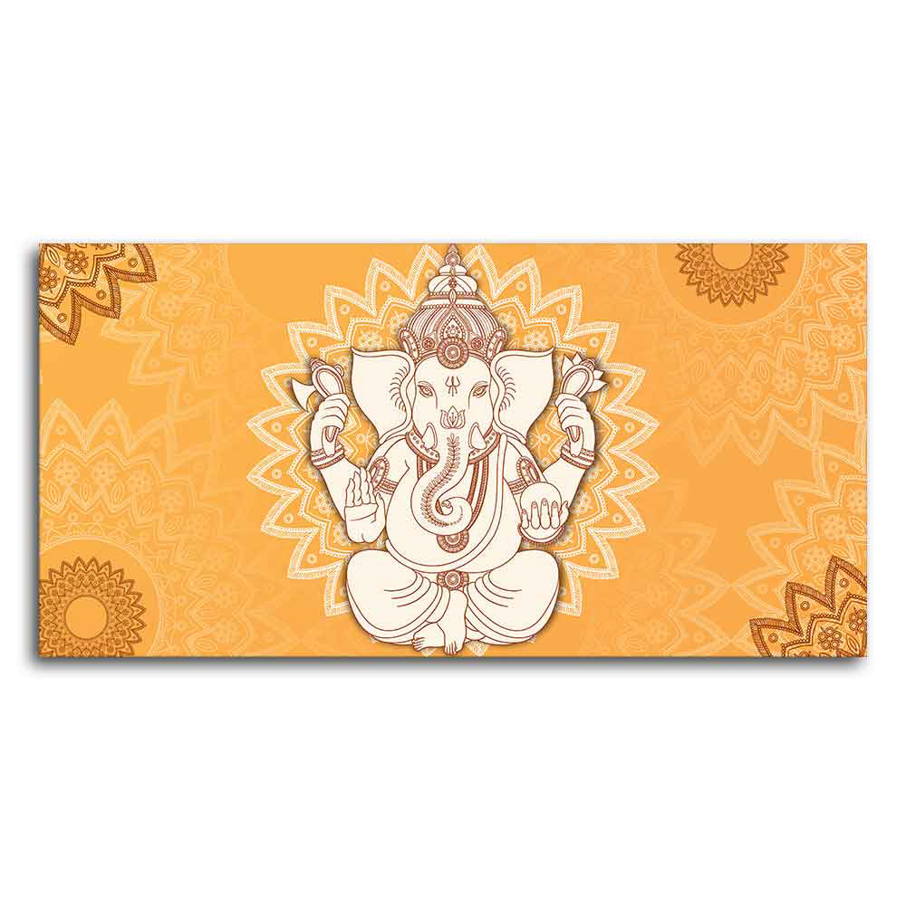 Auspicious Lord Ganesh Canvas Wall Painting