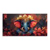 Auspicious Lord Ganesh Golden Adornments Fiery Canvas Wall Painting