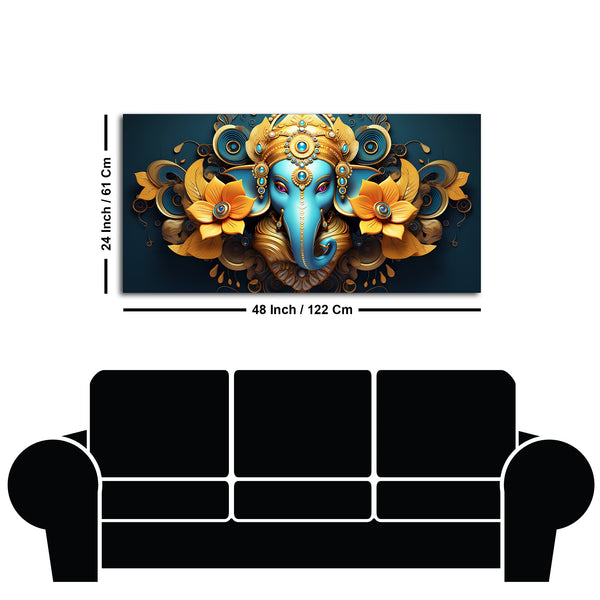 Auspicious Vighnaharta Ganesha Canvas Wooden Wall Painting
