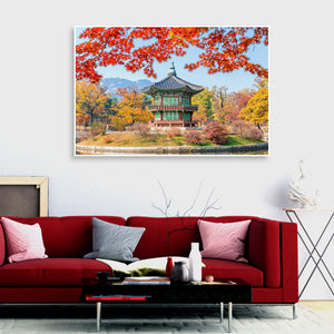 Autumn Season Floating Canvas Wall Painting