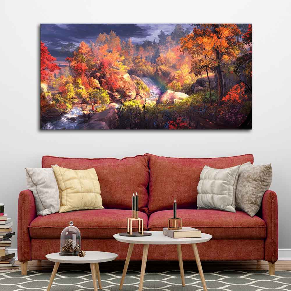 Autumn Season Nature's Scenery Wall Painting