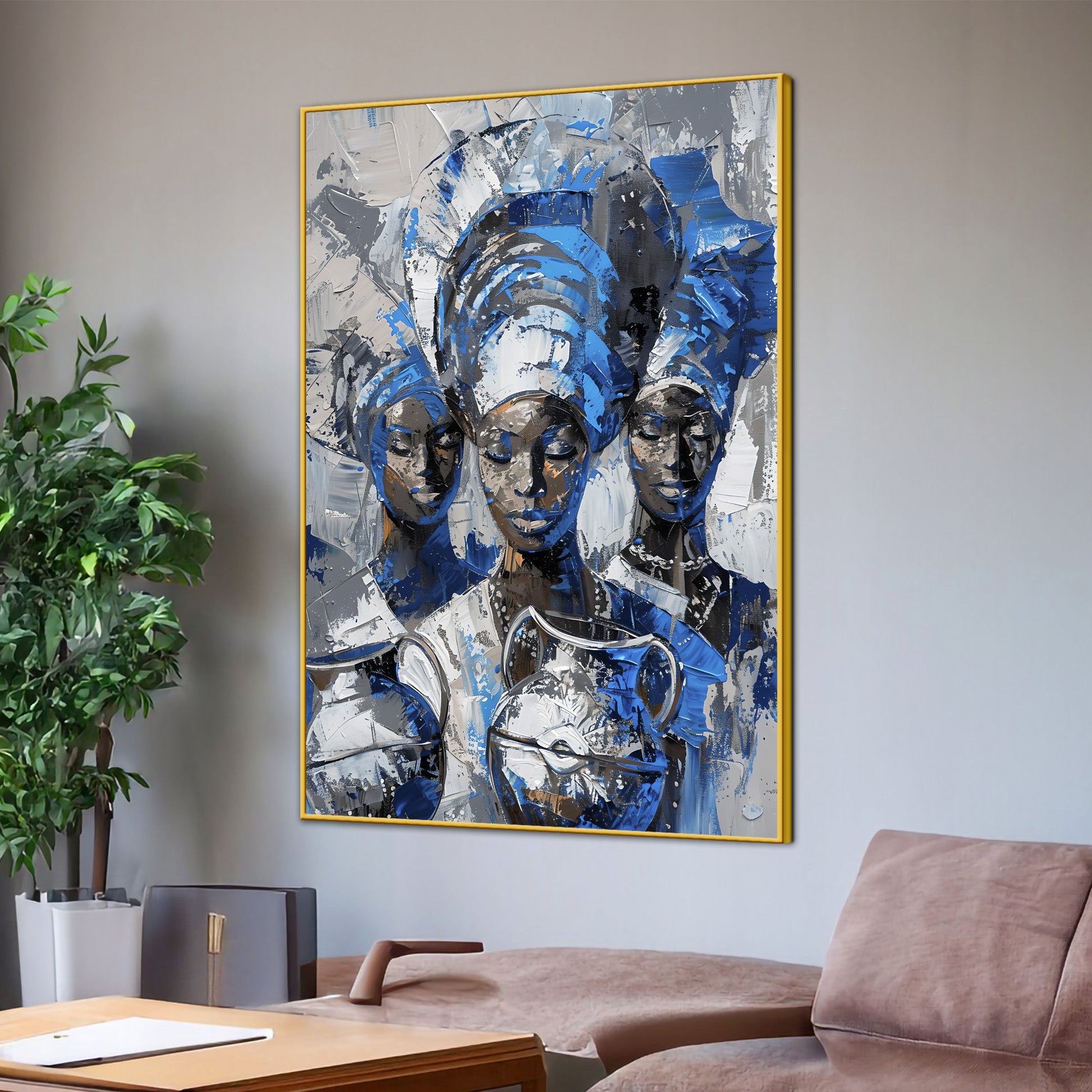 Aziza Of Africa Cotton Canvas Wall Painting