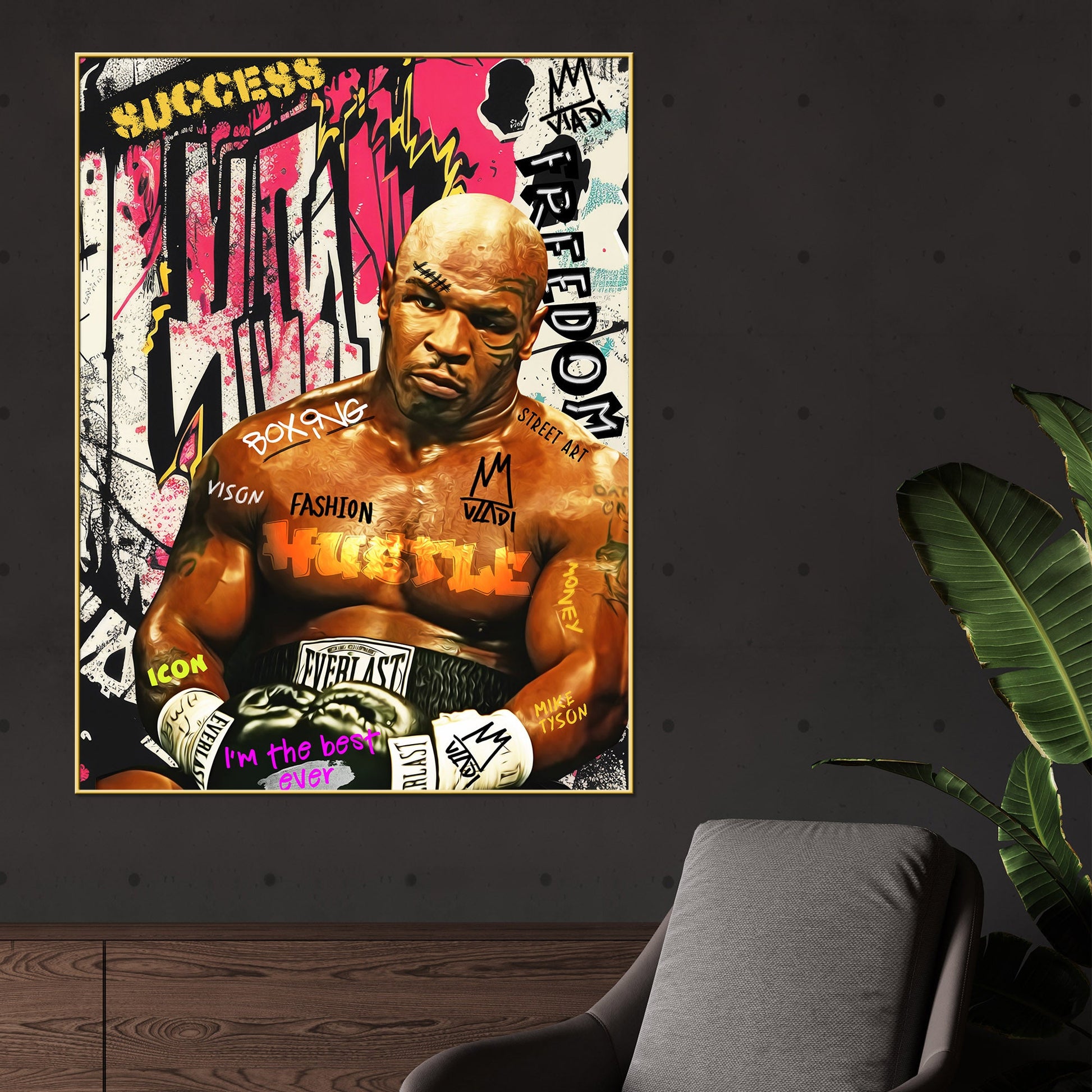 Baddest Man On The Planet Mike Tyson Cotton Canvas Wall Painting