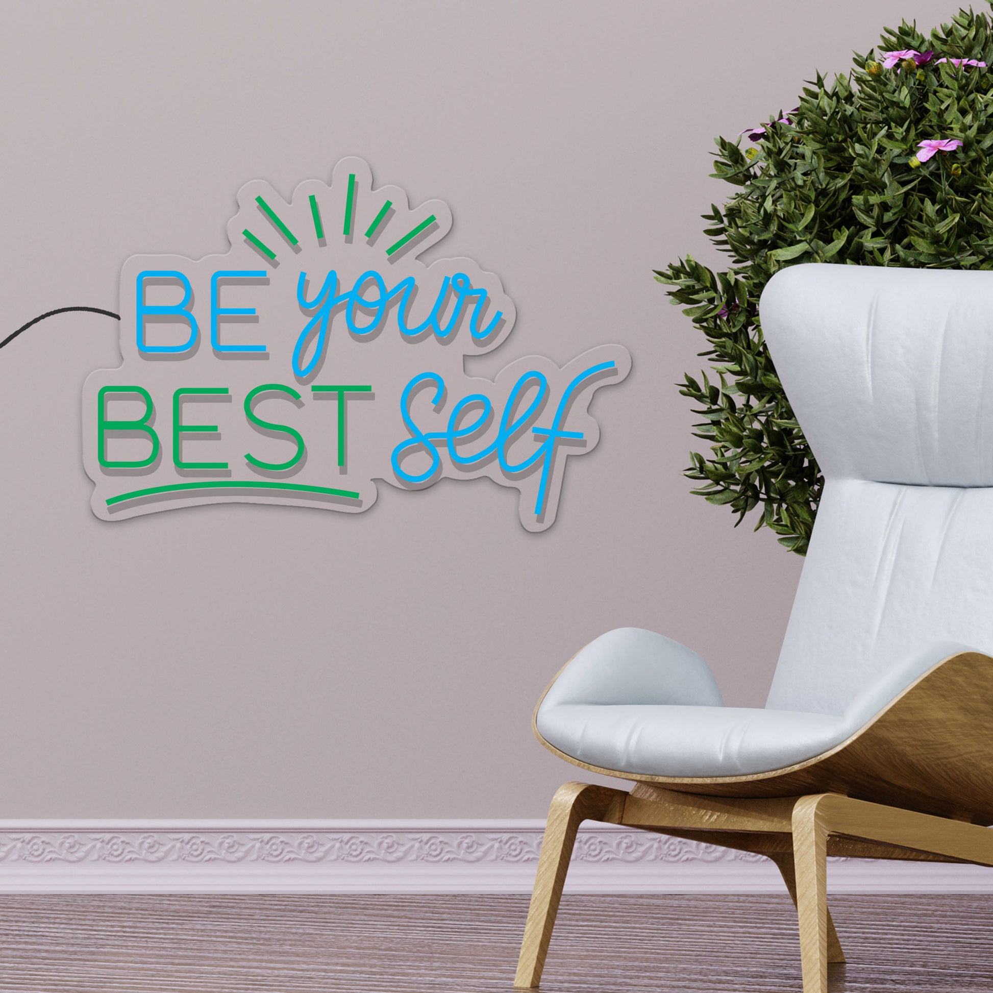 Be Your Best Self Inspirational Text Neon Sign LED Light