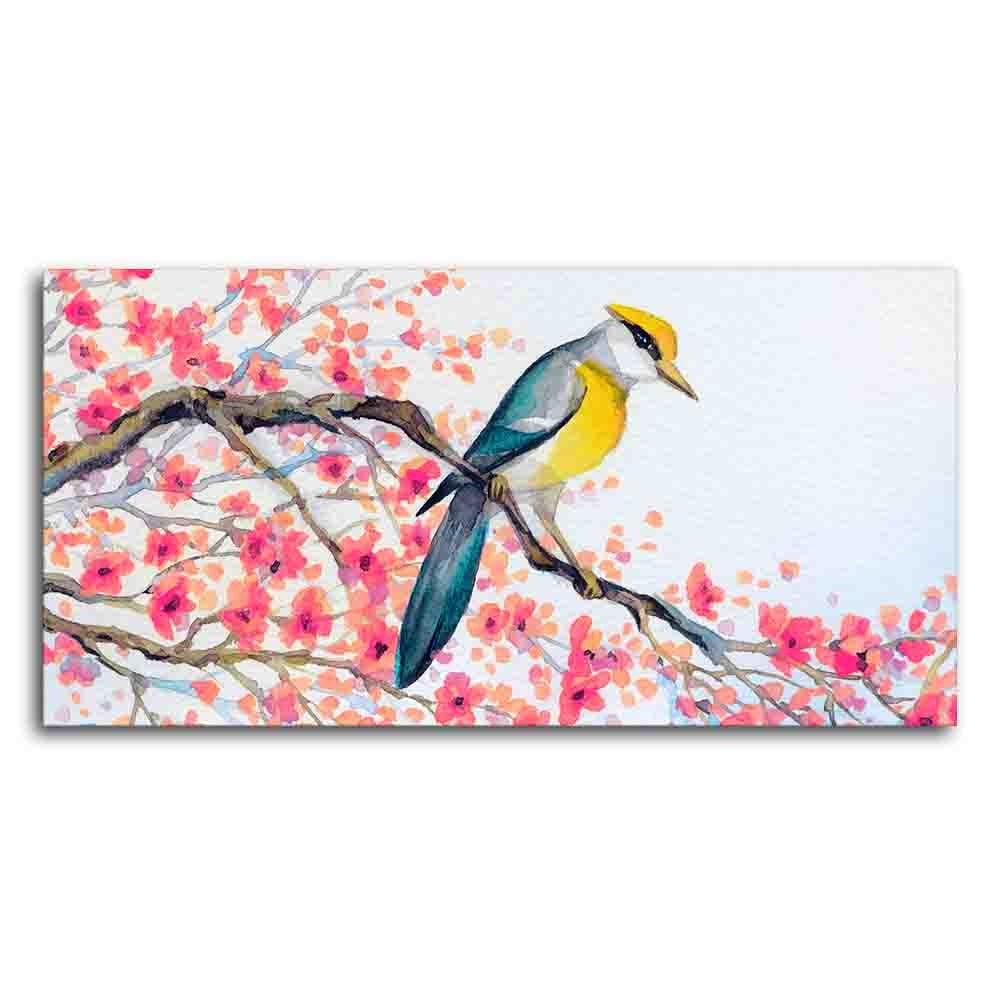 Beautiful Bird on Tree Branch Wall Painting