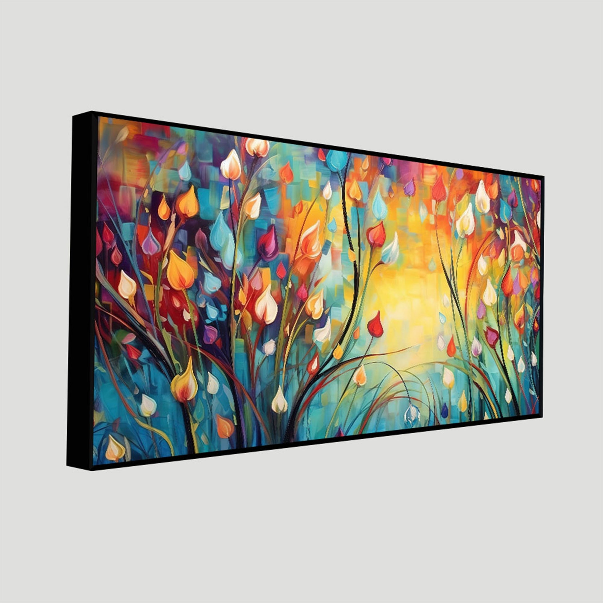 Beautiful Abstract Art of Colorful Flowers Canvas Wall Painting