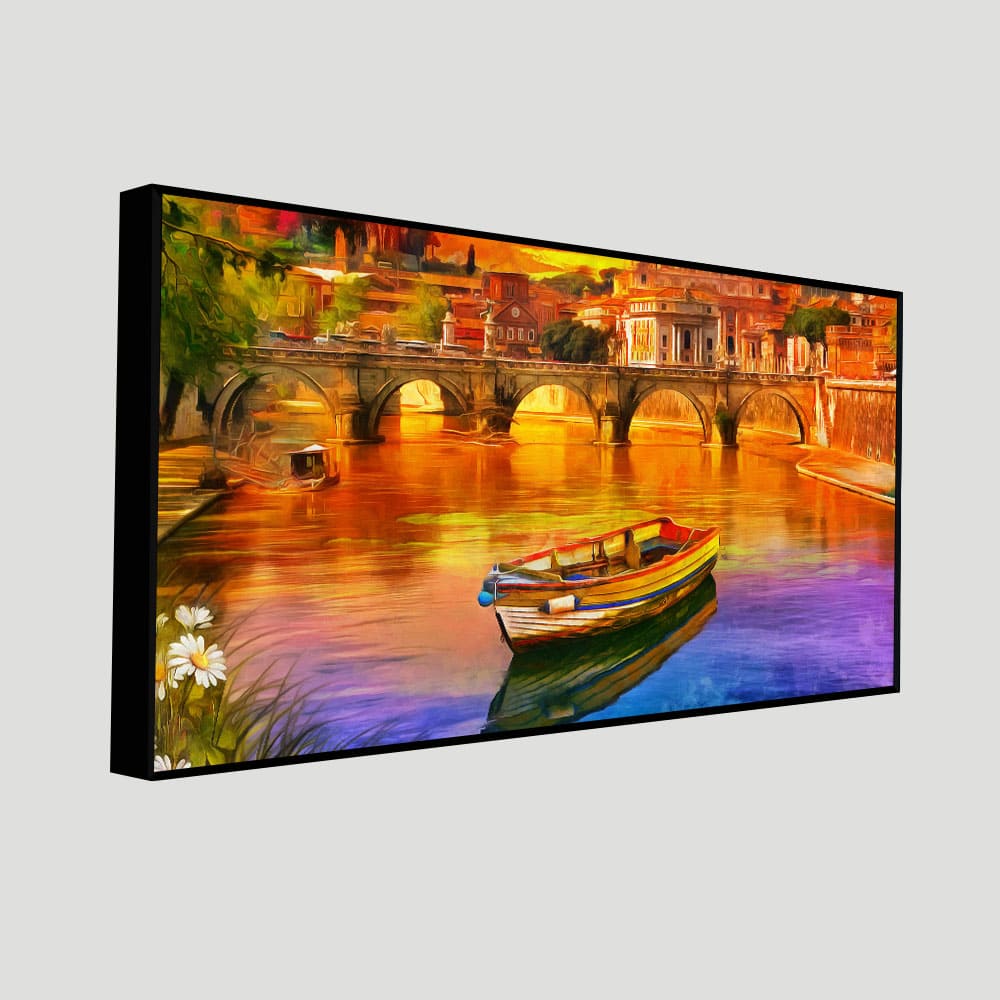 Beautiful Abstract Lake Scenery Canvas Wall Painting