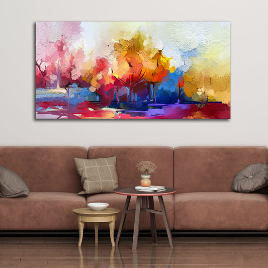 Beautiful Abstract Tree Multi Color Canvas Wall Painting