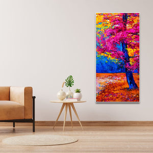 Beautiful Autumn Season Colorful Trees Wall Painting