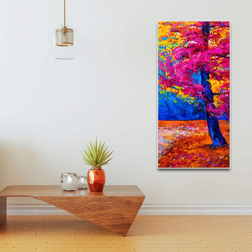 Beautiful Autumn Season Colorful Trees Wall Painting