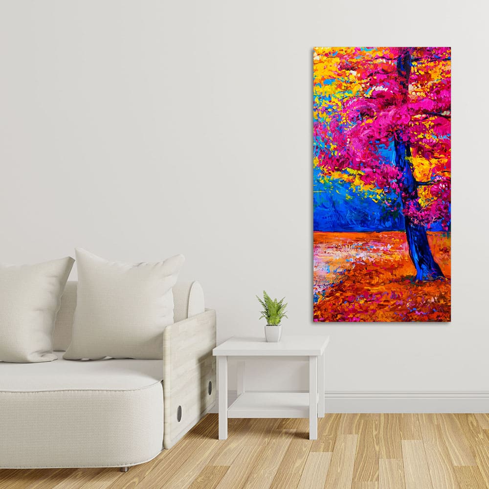 Beautiful Autumn Season Colorful Trees Wall Painting