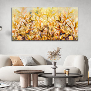 Beautiful Autumn Season with Yellow Leaves Canvas Wall Painting