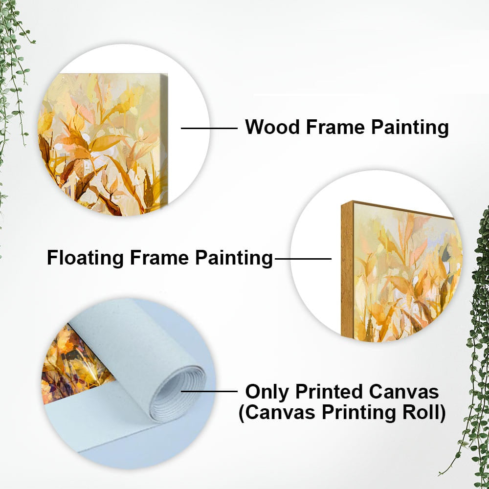 Beautiful Autumn Season with Yellow Leaves Canvas Wall Painting