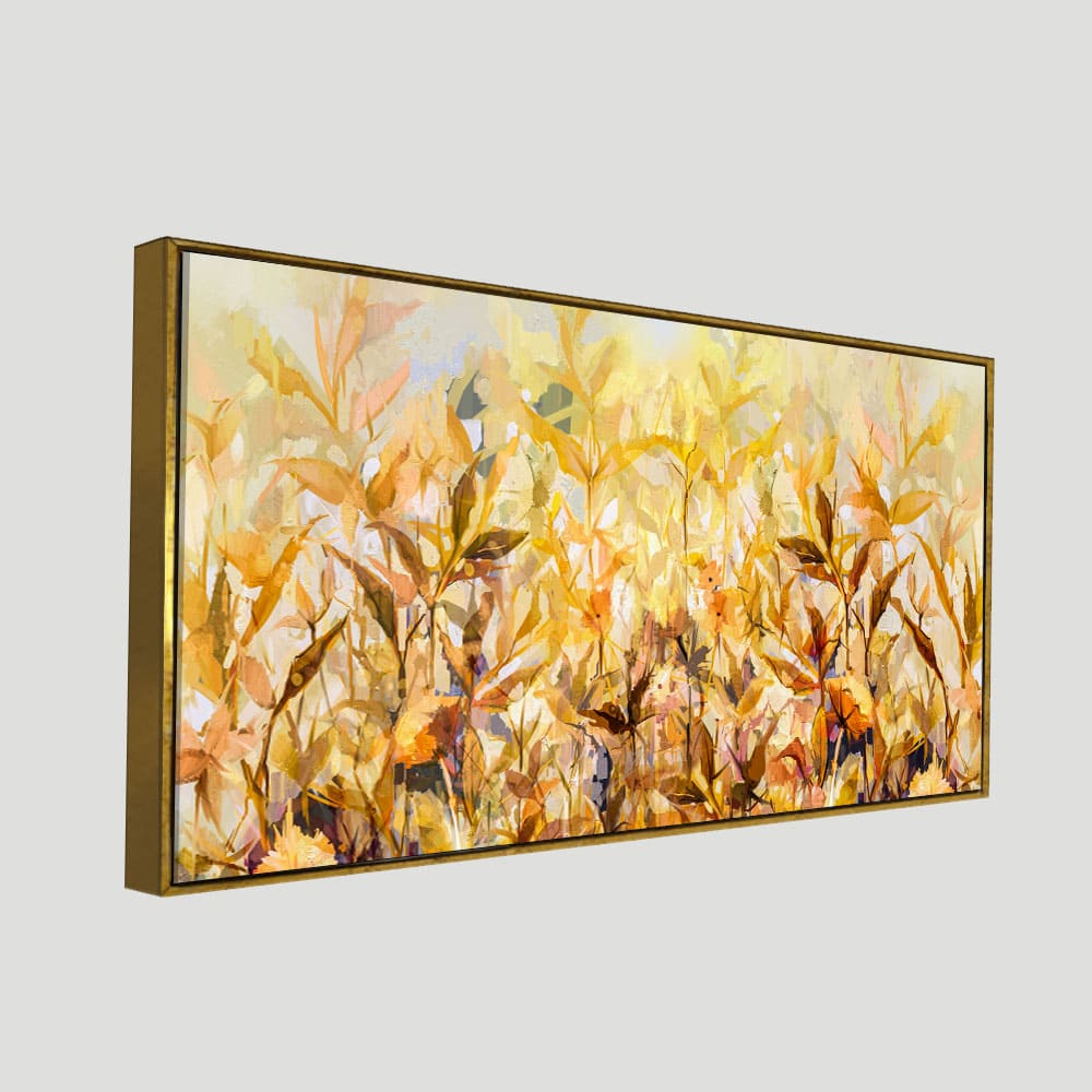 Beautiful Autumn Season with Yellow Leaves Canvas Wall Painting