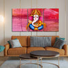 Beautiful Bal Ganesha 3 Pieces Canvas Wall Painting